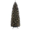 Pre-Lit Black Artificial Pencil Holiday Tree - 4.5ft