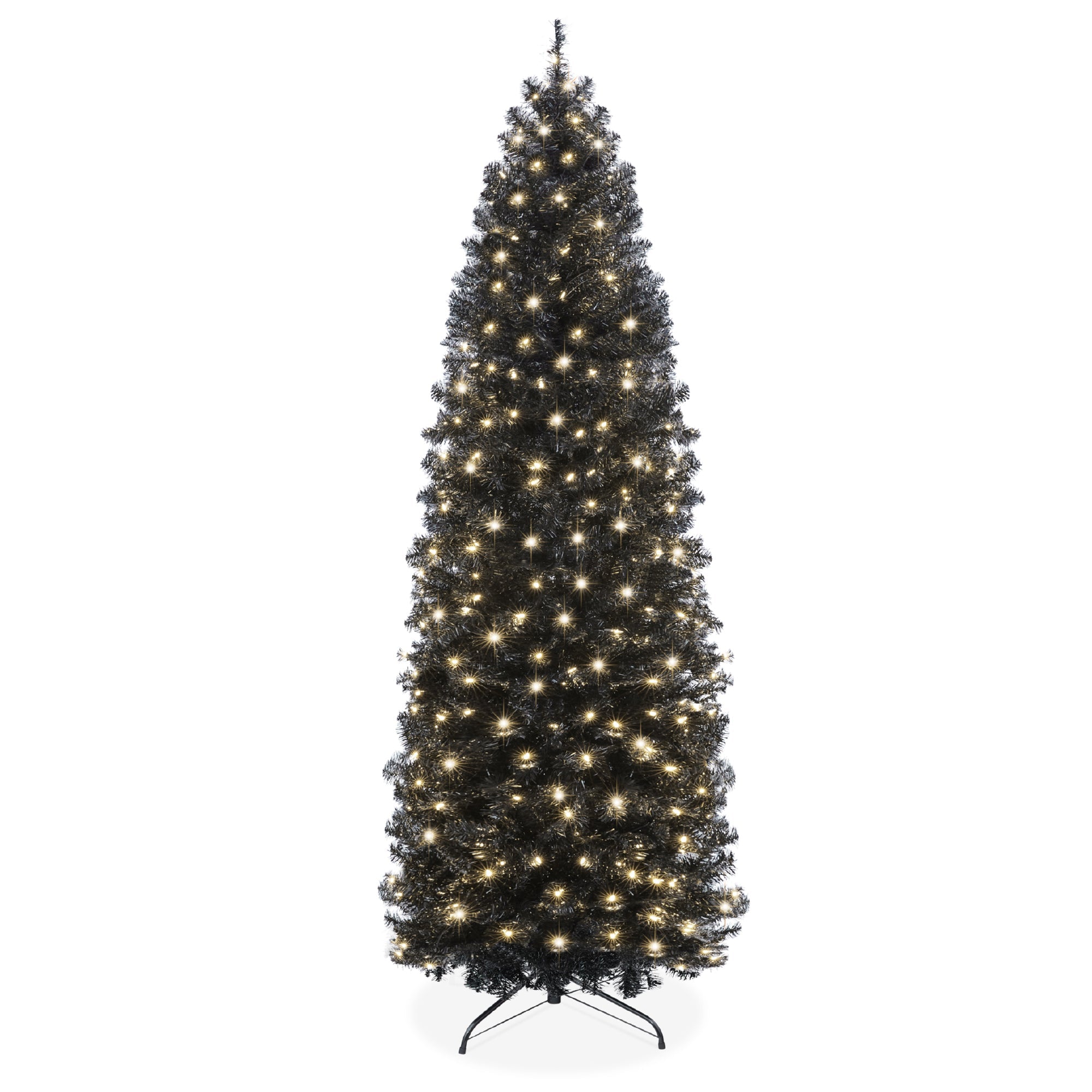 Pre-Lit Black Artificial Pencil Holiday Tree - 4.5ft
