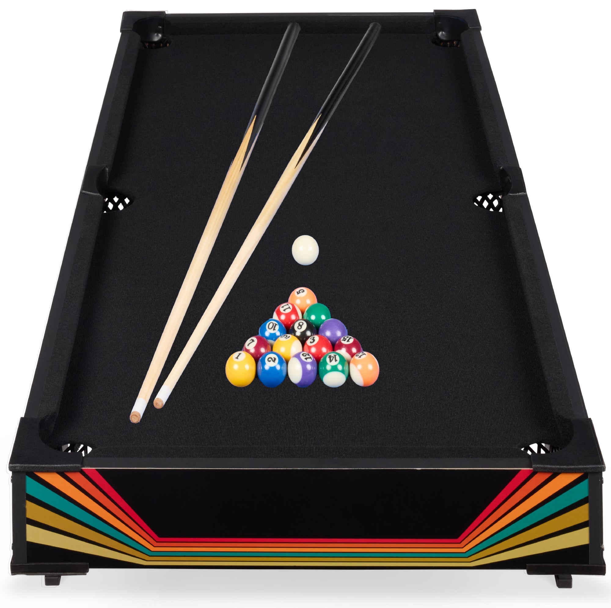 Tabletop Billiard Set, Pool Arcade Game Table w/ 2 Cues, Storage Bag - 40in - Arcade