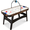 Air Hockey Game Table w/ LED Lights, Scoreboard, Powerful Motor - 54in - Walnut