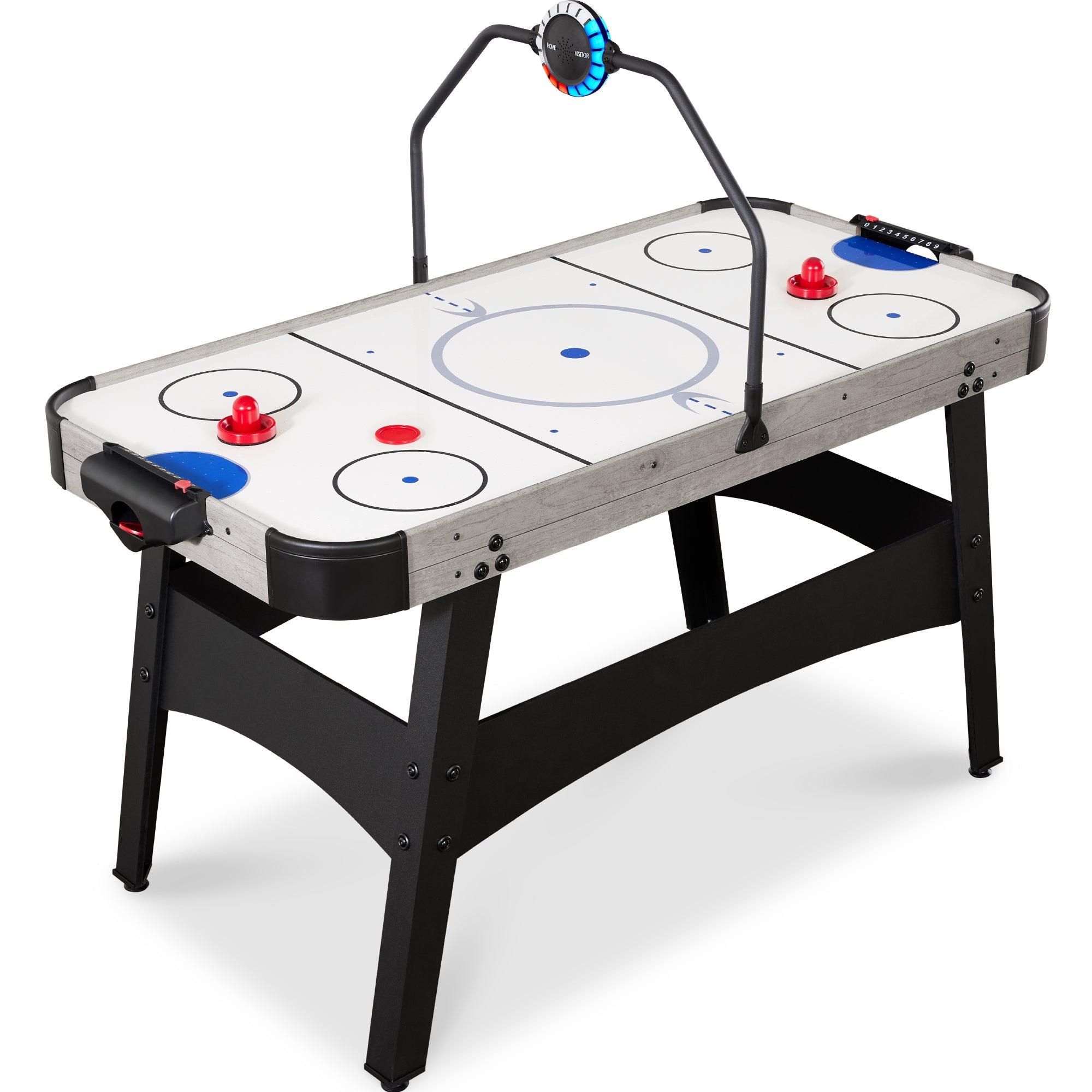 Air Hockey Game Table w/ LED Lights, Scoreboard, Powerful Motor - 54in - Gray