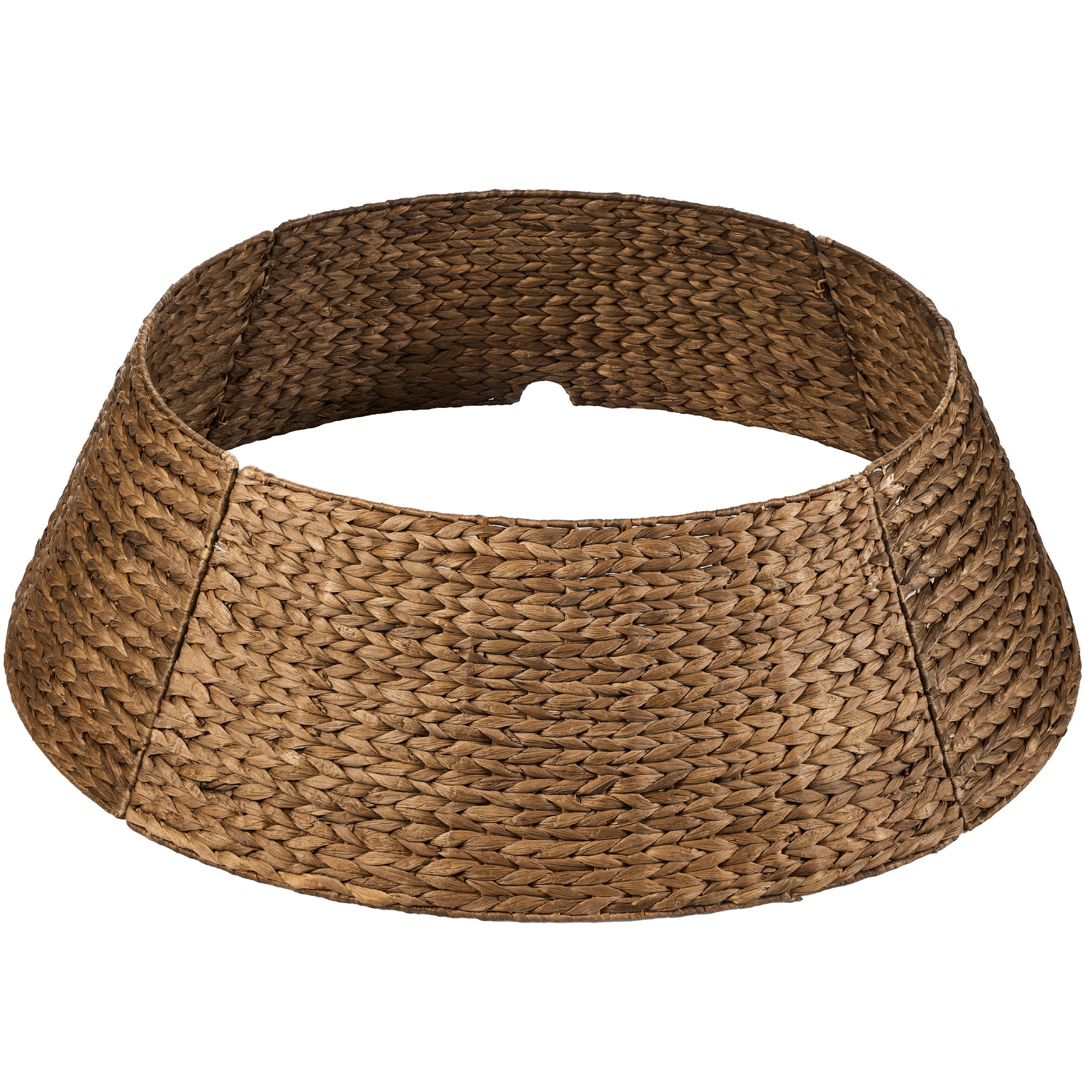 Woven Hyacinth Christmas Holiday Tree Collar - 24in - Chestnut