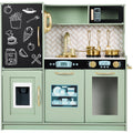 Pretend Play Kitchen Wooden Toy Set for Kids with 11 Accessories - Sage