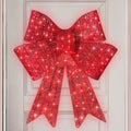 Pre-Lit Large Christmas Bow Decoration, Holiday Decor w/ 8 Functions - 36in