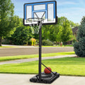 Adjustable Regulation-Size Basketball Hoop w/ Fillable Base, 2 Wheels - Blue/White