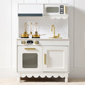 Pretend Play Cottage Kitchen Wooden Toy Set for Kids w/ 5 Accessories - White