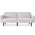 Curved Convertible Futon, Boucle Fabric Split-Back Sleeper Bed - Frost Gray
