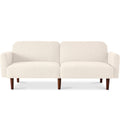 Curved Convertible Futon, Boucle Fabric Split-Back Sleeper Bed