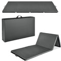 Folding Exercise Fitness Workout Gym Floor Mat w/ Handles - Charcoal