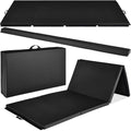 Folding Exercise Fitness Floor Mat w/ Handles & Balance Beam - Black