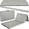 Folding Exercise Fitness Floor Mat w/ Handles & Balance Beam - Gray