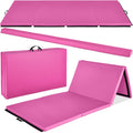 Folding Exercise Fitness Floor Mat w/ Handles & Balance Beam - Pink