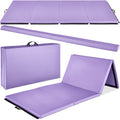 Folding Exercise Fitness Floor Mat w/ Handles & Balance Beam - Purple
