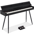 Modern 88 Key Fully Weighted Desk Style Digital Piano w/ Metal Legs - Black