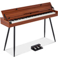 Modern 88 Key Fully Weighted Desk Style Digital Piano w/ Metal Legs - Natural