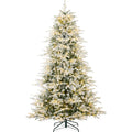 Pre-Lit Flocked Full Aspen Christmas Tree w/ 2-in-1 Glowing LED Lights - 6ft