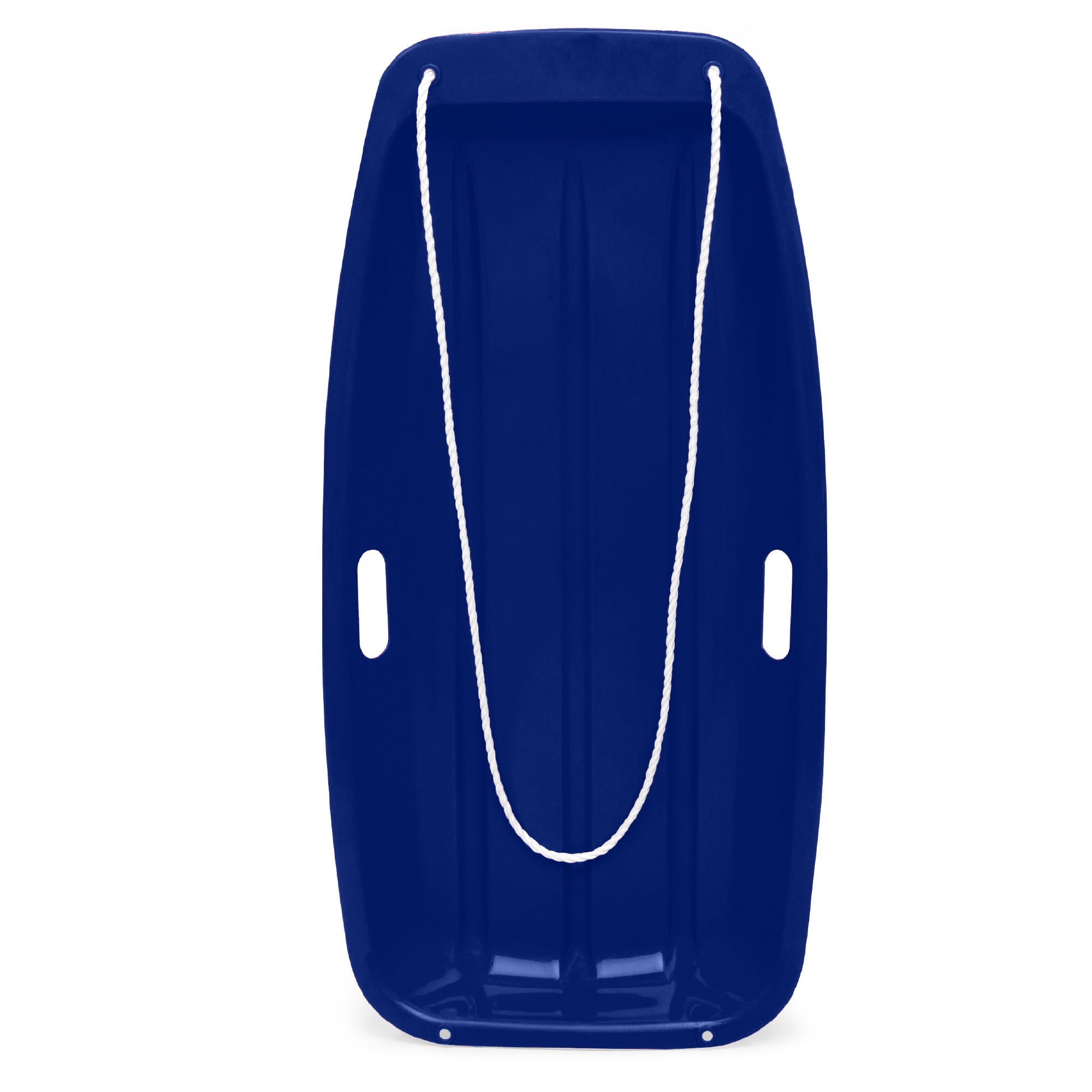Kids Outdoor Plastic Toboggan Snow Sled Board w/ Pull Rope, Handles - 35in - Navy