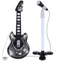 Kids Pretend Play Guitar Musical Instrument Toy w/ Microphone, Stand - 19in - Black
