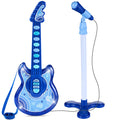 Kids Pretend Play Guitar Musical Instrument Toy w/ Microphone, Stand - 19in - Royal Blue