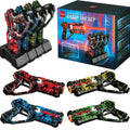 Set of 4 Rechargeable Laser Tag Blasters w/ Docking Station, No Vests Needed - Graffiti Red/ Blue/ Green/ Yellow