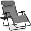 Oversized Reclining Zero Gravity Chair Lounger w/ Cup Holder, Pillow - Ice Gray