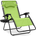 Oversized Reclining Zero Gravity Chair Lounger w/ Cup Holder, Pillow - Lime Green