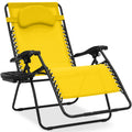 Oversized Reclining Zero Gravity Chair Lounger w/ Cup Holder, Pillow - Sunflower Yellow