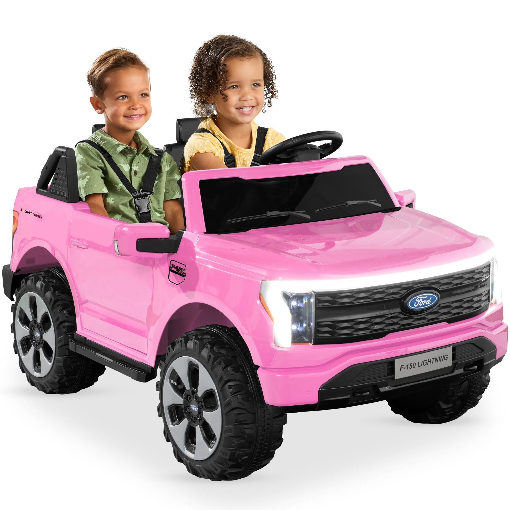 24V Kids Ride On Car Officially Licensed Ford Lightning w/ Remote, 2 Speeds - Pink
