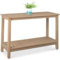 2-Shelf Wooden Console Table Storage Organizer w/ Natural Finish - 48in - Taupe