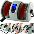 Reflexology Shiatsu Foot Massager w/ High-Intensity Rollers, Remote Control - Sage Green