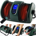 Reflexology Shiatsu Foot Massager w/ High-Intensity Rollers, Remote Control - Dark Green