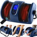 Reflexology Shiatsu Foot Massager w/ High-Intensity Rollers, Remote Control - Navy Blue