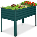 Elevated Galvanized Metal Garden Bed w/ Corner Protectors - 48x24x30in - Peacock Blue