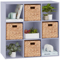 9-Cube Bookshelf Storage Display w/ 3 Removable Panels, Customizable Design - Lavender