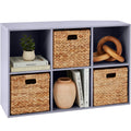 6-Cube Bookshelf, 11in Storage Display w/ Removable Panels, Customizable - Lavender