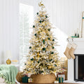 Pre-Lit Flocked Full Aspen Christmas Tree w/ 2-in-1 Twinkling Micro LEDs - 12ft