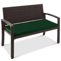 2-Person Wicker Porch Bench for Outdoor, Garden w/ 700lb Capacity - 47in - Green/Brown