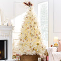 Premium Artificial Ivory Pampas Christmas Tree w/ Foldable Metal Base - 4.5ft