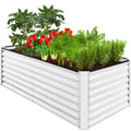 Outdoor Metal Raised Garden Bed for Vegetables, Flowers, Herbs - 6x3x2ft - White