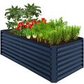 Outdoor Metal Raised Garden Bed for Vegetables, Flowers, Herbs - 6x3x2ft - Navy