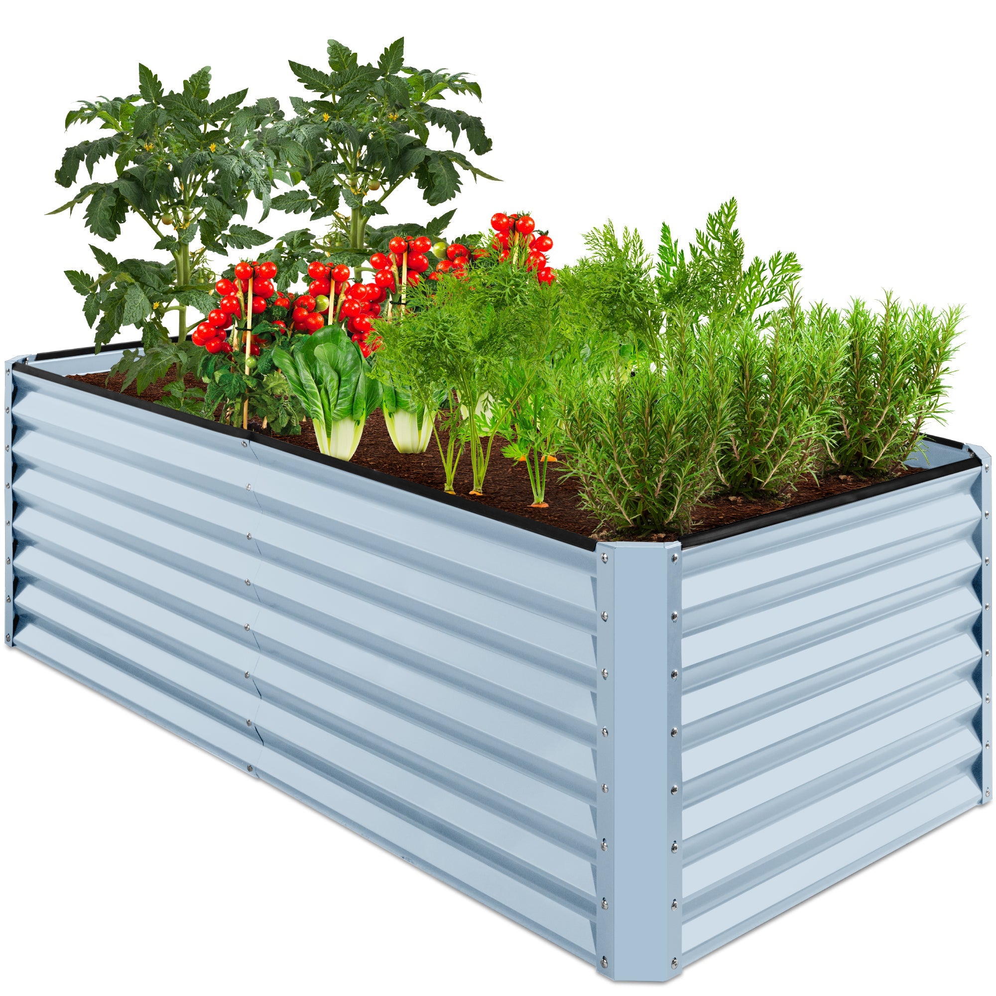 Outdoor Metal Raised Garden Bed for Vegetables, Flowers, Herbs - 6x3x2ft - Mist Blue