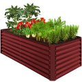 Outdoor Metal Raised Garden Bed for Vegetables, Flowers, Herbs - 6x3x2ft - Royal Red