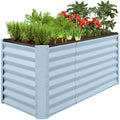 Outdoor Raised Metal Garden Bed for Vegetables, Flowers, Herbs - 4x2x2ft - Mist Blue