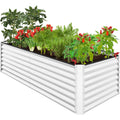 Outdoor Metal Raised Garden Bed for Vegetables, Flowers, Herbs - 8x4x2ft - White