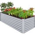 Outdoor Metal Raised Garden Bed for Vegetables, Flowers, Herbs - 8x4x2ft - Moonlight Gray