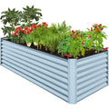 Outdoor Metal Raised Garden Bed for Vegetables, Flowers, Herbs - 8x4x2ft - Mist Blue