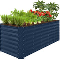 Outdoor Metal Raised Garden Bed for Vegetables, Flowers, Herbs - 8x2x2ft - Navy
