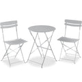 3-Piece Small Folding Patio Bistro Set w/ 2 Chairs - Gray
