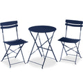 3-Piece Small Folding Patio Bistro Set w/ 2 Chairs - Navy