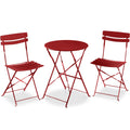 3-Piece Small Folding Patio Bistro Set w/ 2 Chairs - Red